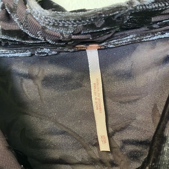 Free People Floral Velvet Women's Top - Grey - Picture 2 of 4